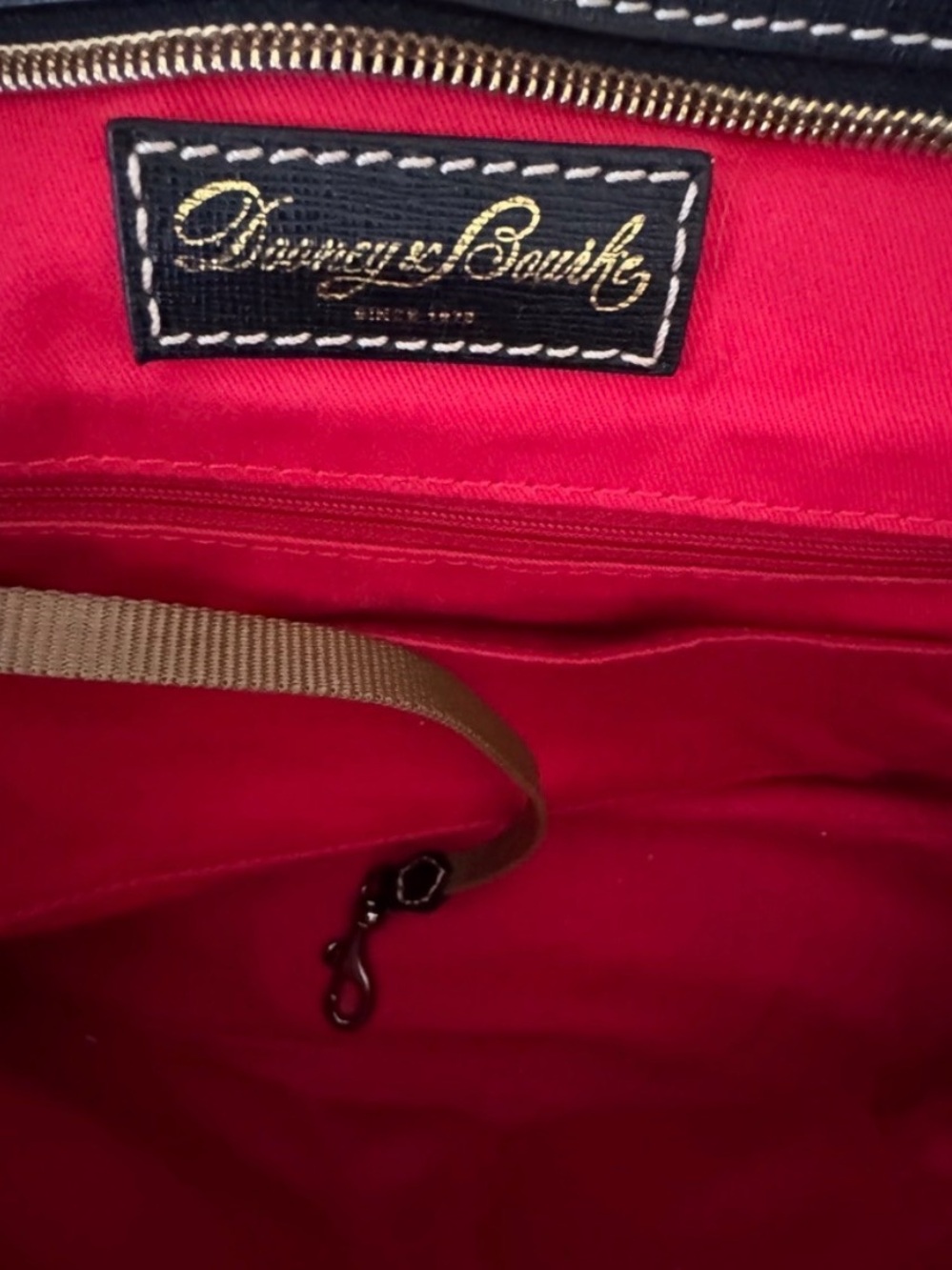 Dooney Tucker Olive & black XL zip tote EUC - Picture 7 of 7